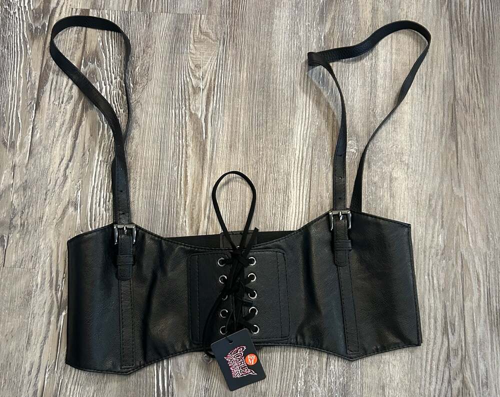Scarlet Darkness Faux Leather Lace-Up Corset Belt Size M